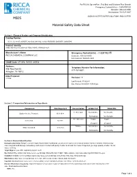MSDS Material Safety Data Sheet