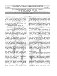 NEWSLETTER the Comanche Language & Cultural Preservation