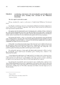 WHA58.30 Accelerating Achievement of the Internationally Agreed Health-Related Development Goals, Including Those Contained in the Millennium Declaration