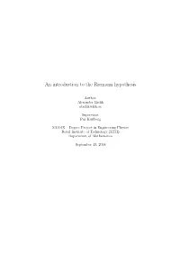 An Introduction to the Riemann Hypothesis