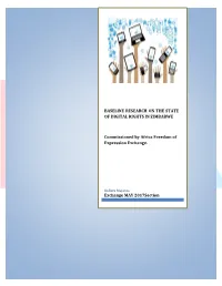 Baseline Research on the State of Digital Rights in Zimbabwe