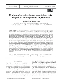Exploring Bacteria Diatom Associations Using Single-Cell