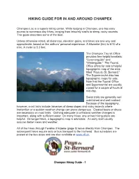 Hiking Guide for in and Around Champex