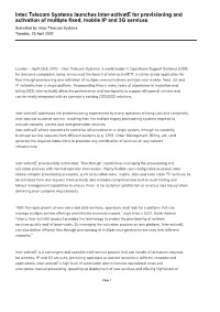 Intec Telecom Systems Launches Inter-Activate for Provisioning And