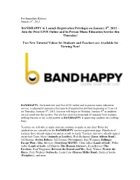 BANDHAPPY to Launch Registration Privileges on January 5 , 2012