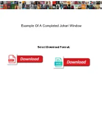 Example of a Completed Johari Window