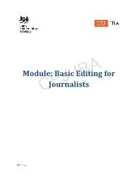 Module: Basic Editing for Journalists