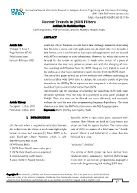 Recent Trends in JSON Filters Atul Jain*, Dr