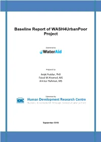 Baseline Report of Wash4urbanpoor Project