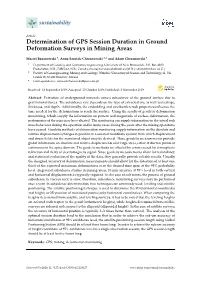 Determination of GPS Session Duration in Ground Deformation Surveys in Mining Areas