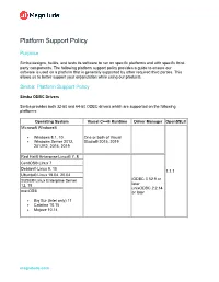 Platform Support Policy