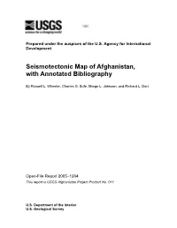 Seismotectonic Map of Afghanistan, with Annotated Bibliography