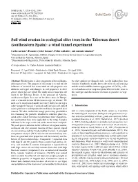 Soil Wind Erosion in Ecological Olive Trees in the Tabernas Desert (Southeastern Spain): a Wind Tunnel Experiment