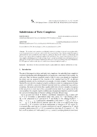 Subdivisions of Toric Complexes