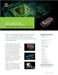 TESLA™ M2050 / M2070 GPU Computing Module Supercomputing at 1/10Th the Cost