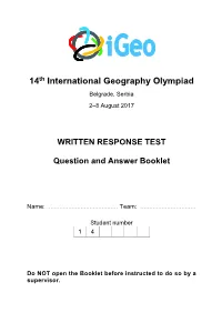 WRITTEN RESPONSE TEST Question and Answer Booklet