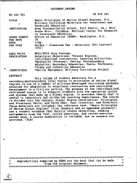 DOCUMENT RESUME TITLE Basic Principles of Marine Diesel.Engines, 8-2. Military Curriculum Materials for Vocational and Technical