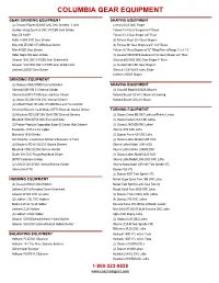 Equipment List