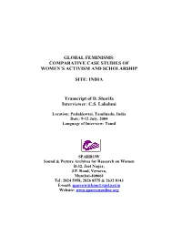 INDIA Transcript of D. Sharifa Interviewe