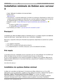 Installation Minimale De Debian Avec Serveur X Installation Minimale De Debian Avec Serveur X