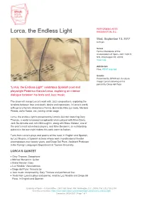 Lorca, the Endless Light WASHINGTON, D.C