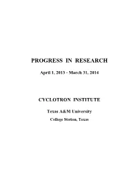 Progress in Research