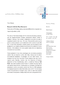 Research with the Moss Bioreactor University of Freiburg And