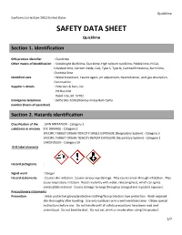 SAFETY DATA SHEET Quicklime