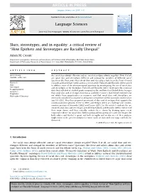 Slurs, Stereotypes, and In-Equality: a Critical Review of “How Epithets and Stereotypes Are Racially Unequal”