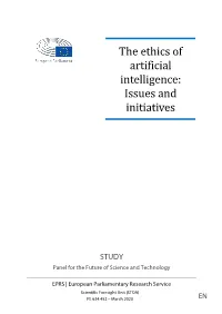 The Ethics of Artificial Intelligence: Issues and Initiatives