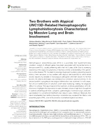 Two Brothers with Atypical UNC13D-Related Hemophagocytic Lymphohistiocytosis Characterized by Massive Lung and Brain Involvement
