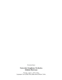University Symphony Orchestra Student Showcase