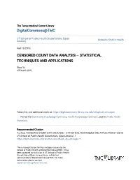 Censored Count Data Analysis – Statistical Techniques and Applications