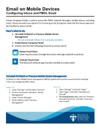 Email on Mobile Devices Configuring Intune and FMOL Email