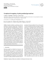 Geophysical Mapping of Palsa Peatland Permafrost