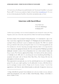 Interview with David Bloor” by the Journal Tracés in 2007