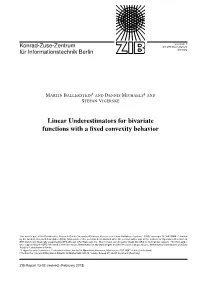 Linear Underestimators for Bivariate Functions with a Fixed Convexity Behavior