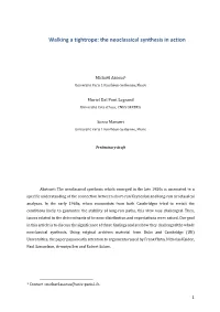 Walking a Tightrope: the Neoclassical Synthesis in Action