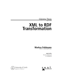 XML to RDF Transformation