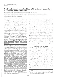 A Cell Surface Receptor Defined by a Mab Mediates a Unique Type of Cell Death Similar to Oncosis