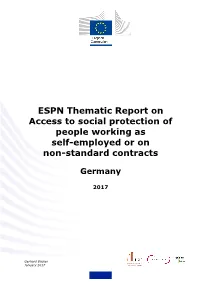 ESPN Thematic Report on Access to Social Protection of People Working As Self-Employed Or on Non-Standard Contracts