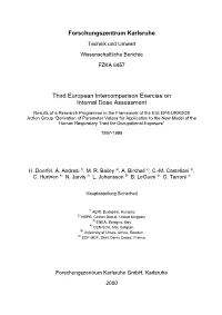 Forschungszentrum Karlsruhe Third European Intercomparison Exercise