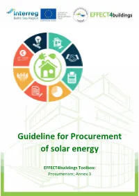 Guideline for Procurement of Solar Energy