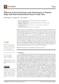 Influence of Swirl Clocking on the Performance of Turbine Stage With