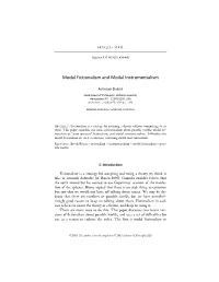 Modal Fictionalism and Modal Instrumentalism