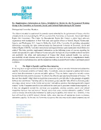 Supplementary Information on Kenya, Scheduled for Review by the Pre