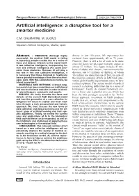 Artificial Intelligence: a Disruptive Tool for a Smarter Medicine