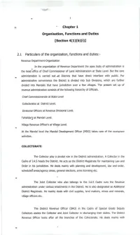 Chapter I Organisation, Functions and Duties Isection 4(1Xbxi)]