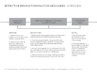 Effective Brainstorming for Designers Overview