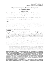 Nigerian University and Manpower Development in a Changing World